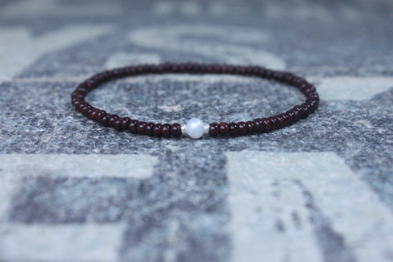 White Pearl bracelet, Mens Gift, Love Bracelet, Gift for Men, Boyfriend Gift, Husband Gift, Gift for Boyfriend, Gift for Husband, Couples