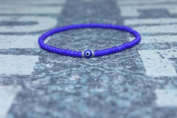 Blue bracelet men, Mens Beaded Bracelet, Anniversary Gift, Evil Eye Bracelet, Gift Boyfriend, Bracelet, Couples Bracelet, Bead Bracelet