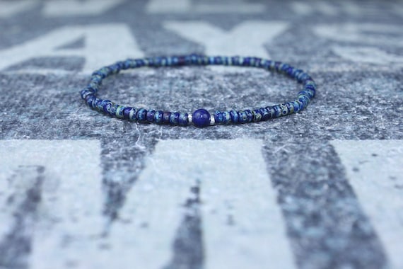 Lapis Lazuli Bracelet, Mens Lapis Lazuli Jewelry, Mens Jewelry, Mens Beaded Bracelet, Friendship Bracelet, Gift for Men, Husband Gift