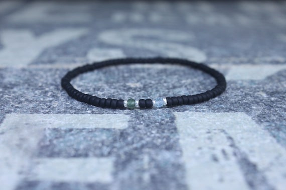 Jade Bracelet Man, Blue Topaz bracelet man, Beaded Bracelet Man, Anniversary gift man, Birthday gift man, money luck bracelet man, Abundance