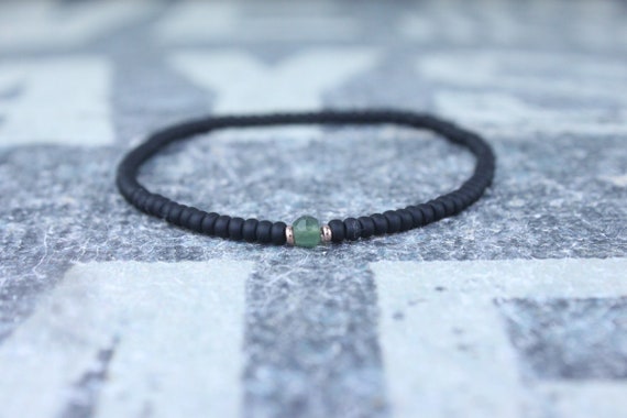 Jade Bracelet, Mens Jewelry, 24k Rose Gold vermeil, Gifts for Men, Anniversary Gift, Birthday Gift, Gift for Husband, Boyfriend Gift