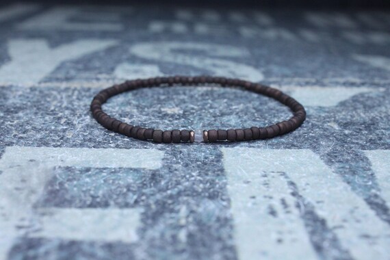 Mens rose quartz bracelet - Mens love enhancer - Healing jewelry - Sead Bead men, Mens gift for him Husband Gift , Mens Seed Bead