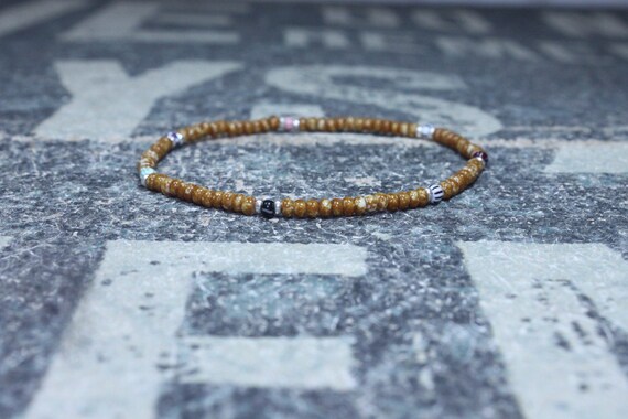 Mens stripe bead Bracelet, Mens Bracelet, Minimalist jewelry, Minimalist Bracelet, Mens Jewelry, Beaded Bracelet, Boyfriend Gift, Men's Gift