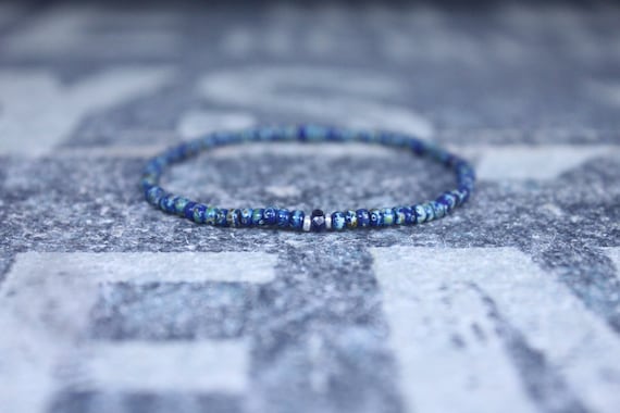 Blue Sapphire Bracelet, Mens Bracelet, Mens Jewelry, Mens Gift, September birthstone, Boyfriend gift, Husband Gift, Mens Beaded Bracelet