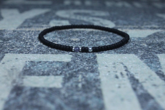 Iolite Bracelet, Mens Bracelet Iolite, Mens Gift, Mens Bracelet, Minimalist Iolite Bracelet, Beaded Bracelet, Mens Iolite Bracelet Gift