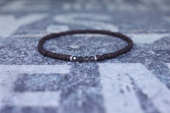 Husband Gift, Smoky Quartz Bracelet, Boyfriend Gift, Gift for Him, Beaded Bracelet, Friendship Bracelet, Mens Jewelry Minimalist Bracelet
