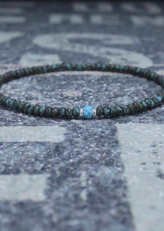 Turquoise Bracelet, Mens gifts, Gemstone bracelet, Mens Bracelet, Birthstone Bracelet, Couples Bracelet, Anniversary Gift, Beaded Bracelet