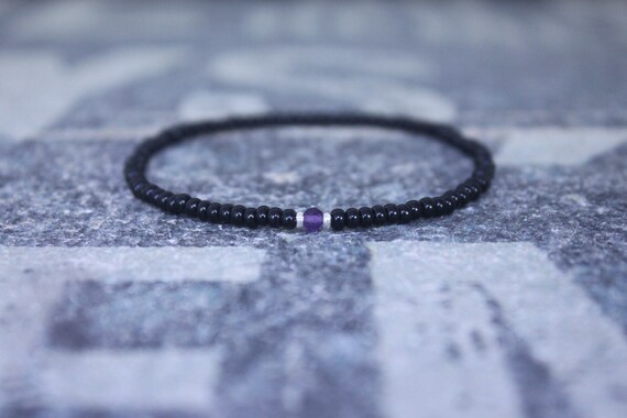 Amethyst Bracelet, Birthstone Bracelet, Gemstone Bracelet, Beaded Bracelet, gift for Men, Mens Gift, Bead Bracelet, Friendship Bracelet