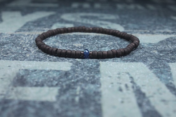 Blue Sapphire Bracelet Men, Mens Bracelet, Mens Jewelry, Mens Gift, September birthstone, Boyfriend gift, Husband Gift, Mens Beaded Bracelet