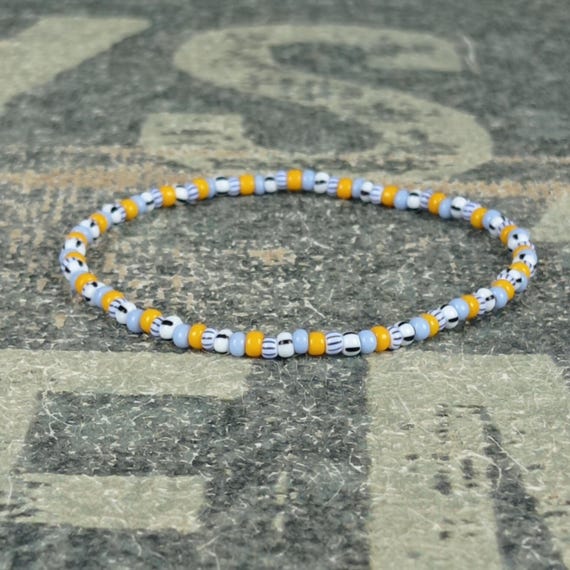 Mens Stripe Beaded Bracelet, Mens Stripe Bracelet, Minimalist Bracelet, Mens Jewelry, Stripe Beaded Bracelet, Boyfriend Gift, Men's Gift