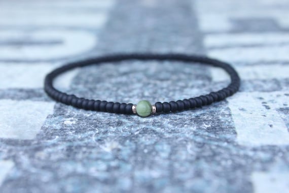 Jade Bracelet, Mens Jewelry, 24k Rose gold vermeil, Minimalist Bracelet, Gifts Men, Mens Birthday Gift, Gift for Husband, Boyfriend Gift
