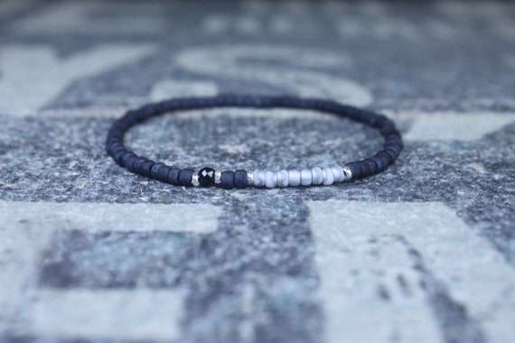Black Tourmaline Bracelet, Mens Jewelry, Minimalist Bracelet, Gifts for Men, Anniversary, Birthday Gift, October birthstone Boyfriend Gift