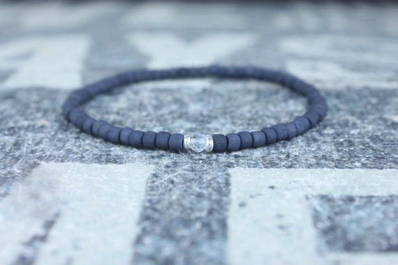 White Topaz Bracelet, Birthday Gift, Mens Birthstone, Men Gift, Mens Bracelet, Gemstone Men, Minimalist Bracelet, Beaded Bracelet