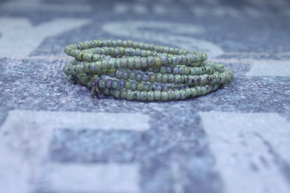 Mens Necklace, Small beaded Necklace, Long Blue Necklace for Men, Minimalist necklace for men, No Clasp Necklace, Bead Necklace, Mens Gift