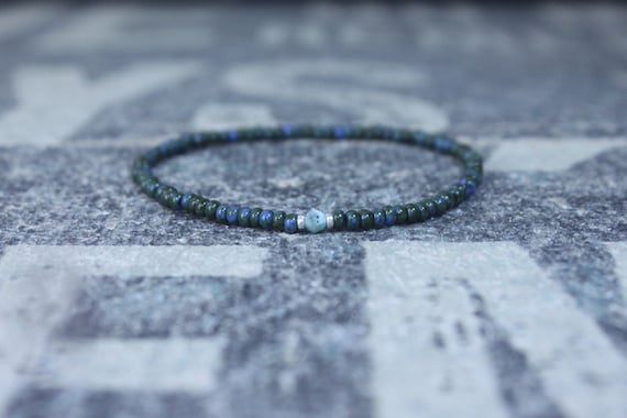 Larimar Bracelet, Mens Beaded Bracelet, Mens Jewelry, Mens Beaded bracelet, Husband Gift, Mens Gift, Boyfriend Gift, Gift for men bracelet