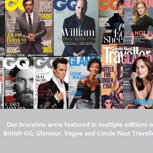 May include: A collage of magazine covers featuring various celebrities and articles. The magazines include British GQ, Glamour, Vogue, and Conde Nast Traveller.