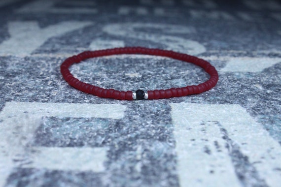 Black Tourmaline Bracelet, Mens Jewelry, Minimalist Bracelet, Gifts for Men, Anniversary, Birthday Gift, October birthstone Boyfriend Gift