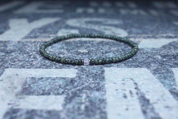 Clear Quartz Bracelet for men, Mens Clear Quartz, Gift Boyfriend, Quartz Men Bracelet Gift, Men Bead Bracelet, Husband Gift , Mens Seed Bead