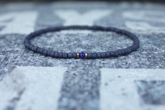 Lapis Lazuli Bracelet, Mens Lapis Lazuli Jewelry, Mens Jewelry, Mens Beaded Bracelet, Friendship Bracelet, Gift for Men, Husband Gift