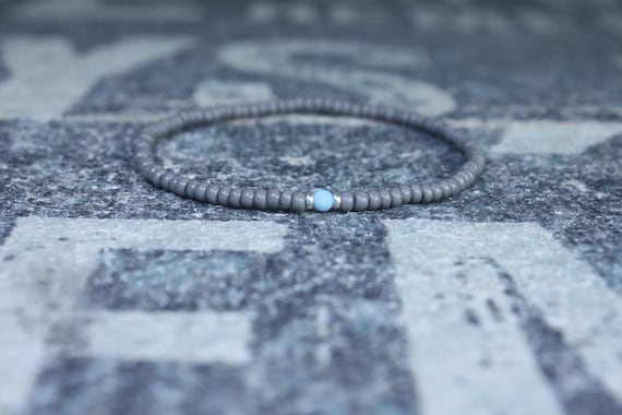 Larimar Bracelet, Mens Beaded Bracelet, Mens Jewelry, Mens Beaded bracelet, Husband Gift, Mens Gift, Boyfriend Gift, Gift for men bracelet