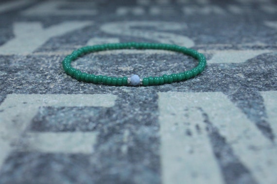 Opal Bracelet, Blue Opal, Mens Jewelry, Boho Bracelet, Minimalist Bracelet, Mens Gift, Boyfriend Gift, Gift for Men