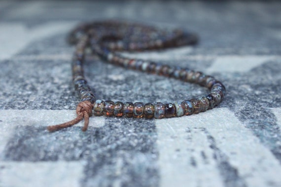 Mens Necklace, Mens Beaded Necklace, Long Necklace for Men, Metal Free Necklace without Clasp, No Clasp Necklace, Bead Necklace, Mens Gift
