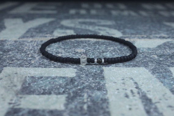 Initial Mens Bracelet, Letter Bracelet, Mens Bracelet, Monogram Bracelet, Name Bracelet, Sterling Silver Letter Bracelet, Men Gift Birthday