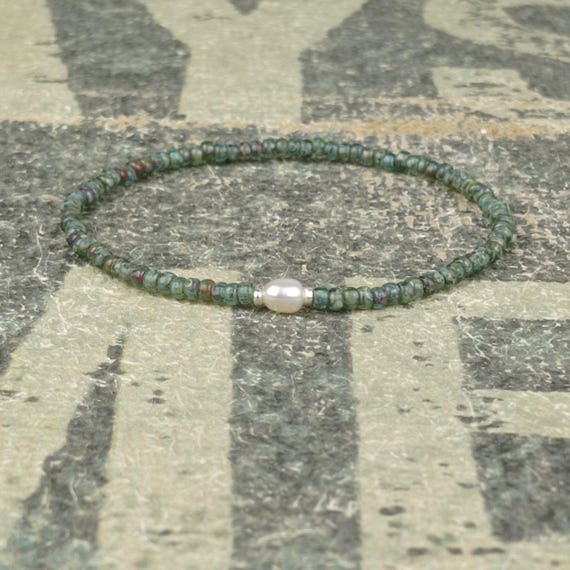 White Pearl bracelet, Mens Gift, Love Bracelet, Gift for Men, Boyfriend Gift, Husband Gift, Gift for Boyfriend, Gift for Husband, Couples