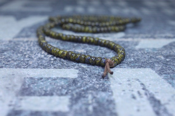 Mens Necklace, Mens Beaded Necklace, Long Necklace for Men, Metal Free Necklace without Clasp, No Clasp Necklace, Bead Necklace, Mens Gift
