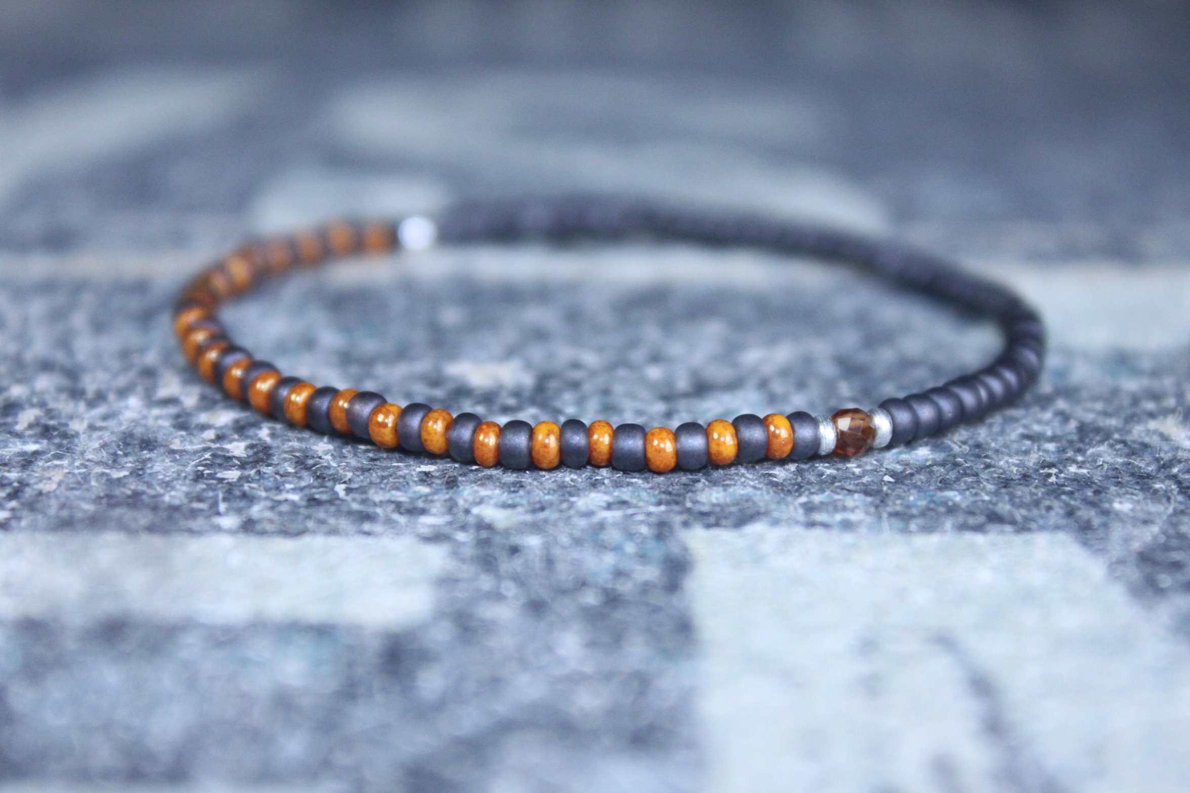 Orange Bracelet Mens Bracelet Mens Beaded Bracelet Etsy UK