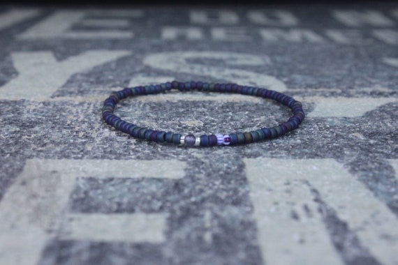 Iolite Bracelet Men, Mens Bracelet Iolite, Mens Gift, Mens Bracelet, Minimalist Iolite Bracelet, Beaded Bracelet, Mens Iolite Bracelet Gift
