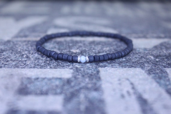 Opal Bracelet, Blue Opal, Mens Jewelry, Boho Bracelet, Minimalist Bracelet, Mens Gift, Boyfriend Gift, Gift for Men