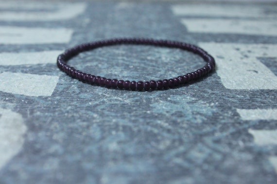 Purple Mens Bracelet, Mens Bracelet, Minimalist jewelry, Minimalist Bracelet, Mens Jewelry, Beaded Bracelet, Boyfriend Gift, Men's Gift