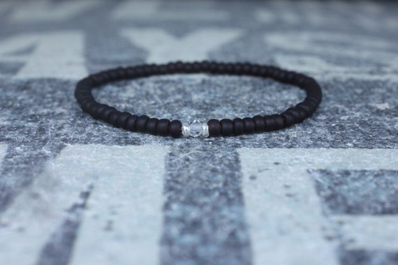 White Topaz Bracelet, Birthday Gift, Mens Birthstone, Men Gift, Mens Bracelet, Gemstone Men, Minimalist Bracelet, Beaded Bracelet