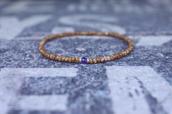Amethyst Bracelet, Birthstone Bracelet, Gemstone Bracelet, Beaded Bracelet, gift for Men, Mens Gift, Bead Bracelet, Friendship Bracelet