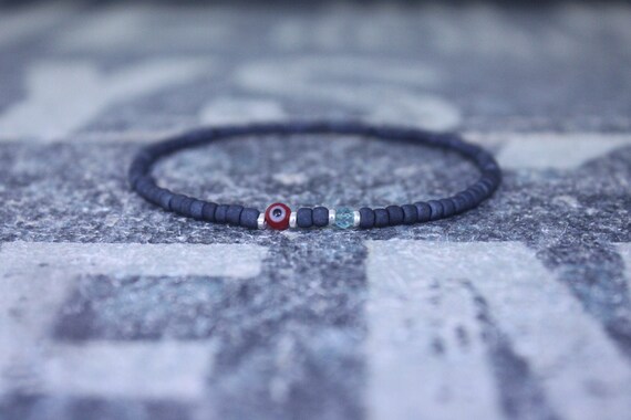 Apatite Bracelet, Evil Eye Bracelet, Mens bracelet, Mens Gifts, Birthday Gift for Men, Gemstone Bracelet, Birthstone bracelet, Bracelet Men