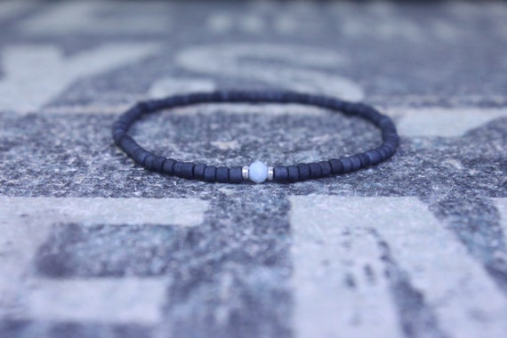 Opal Bracelet, Blue Opal, Mens Jewelry, Boho Bracelet, Minimalist Bracelet, Mens Gift, Boyfriend Gift, Gift for Men