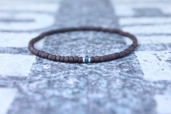 Opal Bracelet, Blue Ethiopian Opal, Mens Jewelry, Boho Bracelet, Minimalist Bracelet, Mens Gift, Boyfriend Gift, Gift for Men