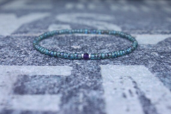 Amethyst Bracelet, Birthstone Bracelet, Gemstone Bracelet, Beaded Bracelet, gift for Men, Mens Gift, Bead Bracelet, Friendship Bracelet