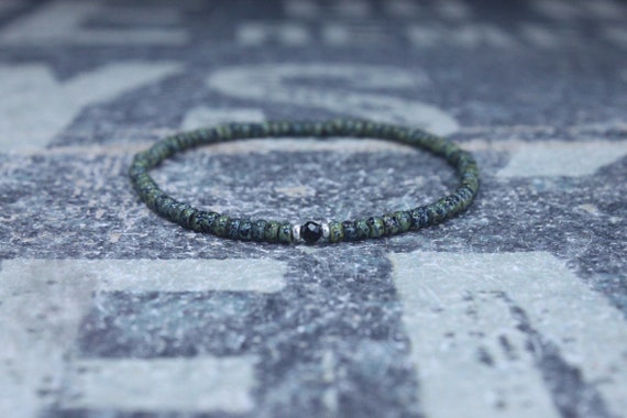 Black Tourmaline Bracelet, Mens Jewelry, Minimalist Bracelet, Gifts for Men, Anniversary, Birthday Gift, October birthstone Boyfriend Gift