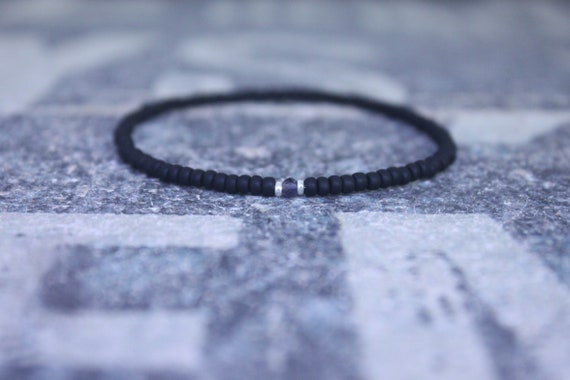 Iolite Bracelet, Mens Bracelet Iolite, Mens Gift, Mens Bracelet, Minimalist Iolite Bracelet, Beaded Bracelet, Mens Iolite Bracelet Gift