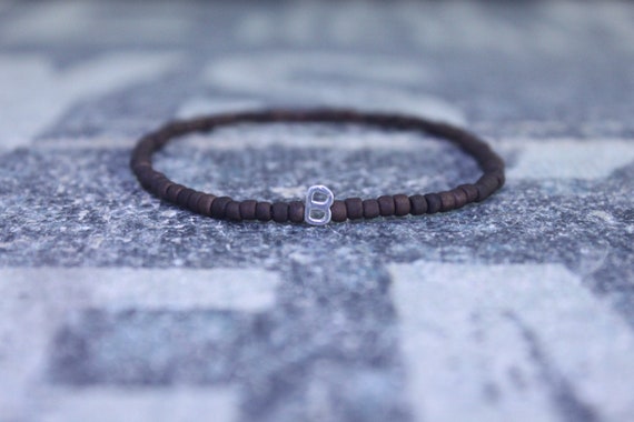 Initial Mens Bracelet, Letter Bracelet, Mens Bracelet, Monogram Bracelet, Name Bracelet, Sterling Silver Letter Bracelet, Men Gift Birthday