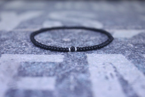Mens Bracelet, Mens gift, Black Spinel Bracelet, Bracelet Men, Birthday Gift, Boyfriend Gift, Husband Gift, Gift for Him, Gift for Husband