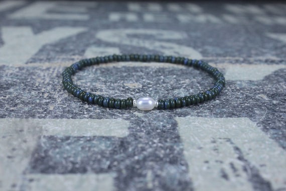 White Pearl bracelet, Mens Gift, Love Bracelet, Gift for Men, Boyfriend Gift, Husband Gift, Gift for Boyfriend, Gift for Husband, Couples