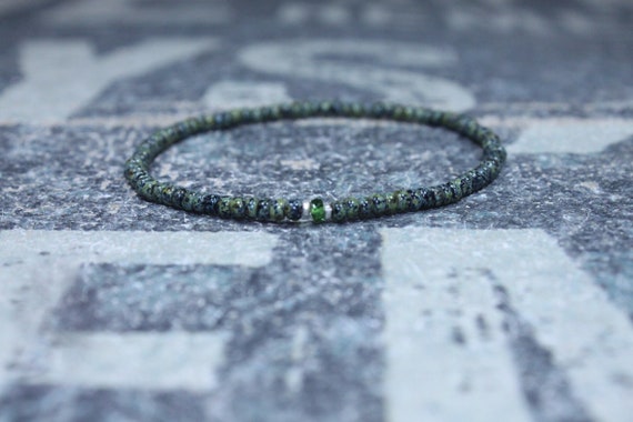Green Tourmaline Bracelet, Mens Jewelry, Minimalist Bracelet, Gifts for Men, Anniversary, Birthday Gift, October birthstone Boyfriend Gift
