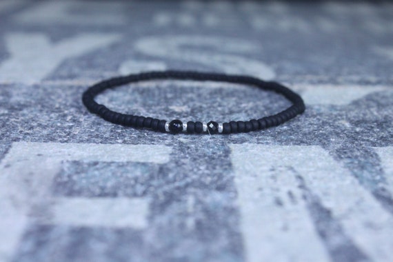 Black Tourmaline Bracelet, Black Coral Bracelet for Men, Minimalist Bracelet, Gifts Men, Anniversary Gift, October birthstone Boyfriend Gift