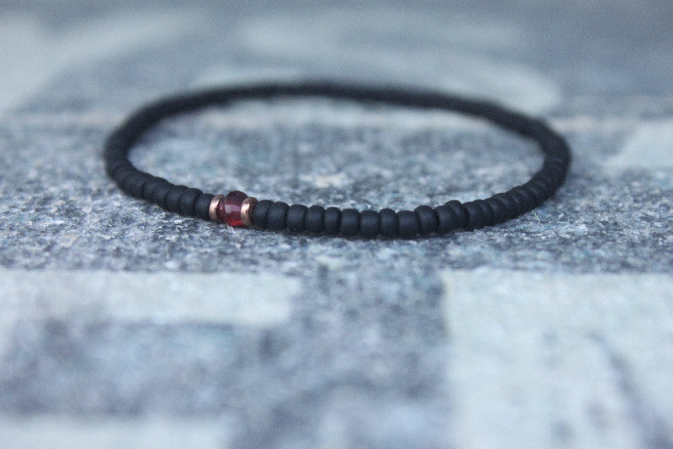 Men's Garnet Bracelet | Natural Garnet Bead Bracelet | PlayHardLookDope Small 7'' / 8mm