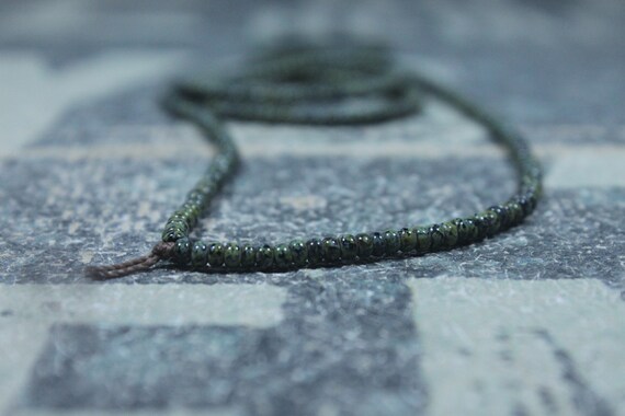 Mens Necklace, Small beaded Necklace, Long Necklace for Men, Minimalist necklace for men, No Clasp Necklace, Bead Necklace, Mens Gift