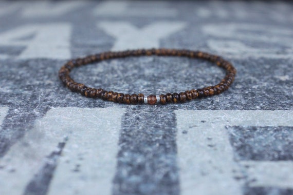Orange Garnet Bracelet, Mens Bracelet, Mens Beaded Bracelet, Minimalist Jewelry, Men Gift, Gift Him, Beaded Bracelet, Bracelet Men, Bracelet