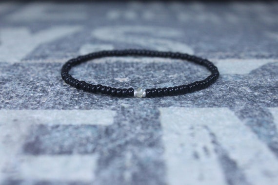 Pale Yellow Sapphire Bracelet, Mens Bracelet, Mens Jewelry, Mens Gift, September Boyfriend gift, Husband Gift, Mens Beaded Bracelet